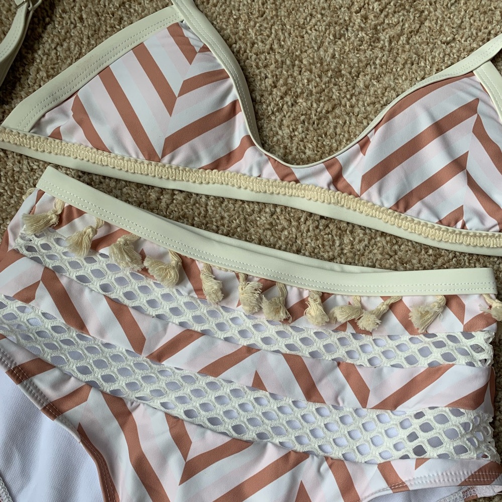 Tassel Two-Piece With Herringbone Pattern In Xs - image 2